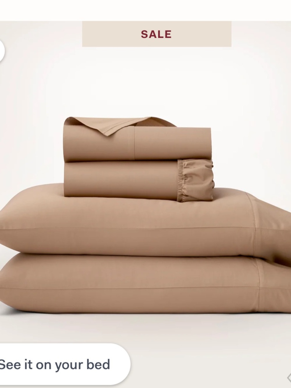 Boll & Branch Signature Hemmed Sheet Set Camel Queen NWT Organic Cotton - Picture 4 of 7